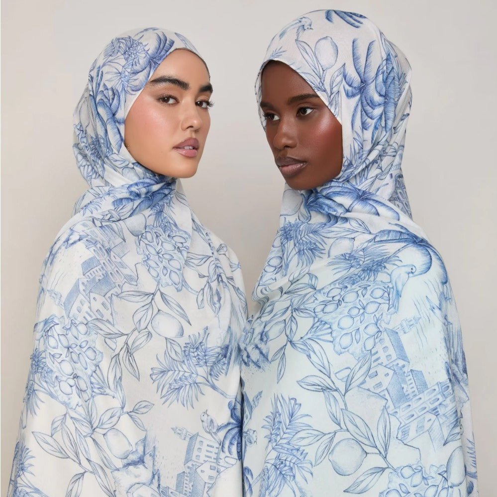 Versatile Watercolor Print Headscarf Soft Breathable Hijab (MH165) - Mariam's Collection