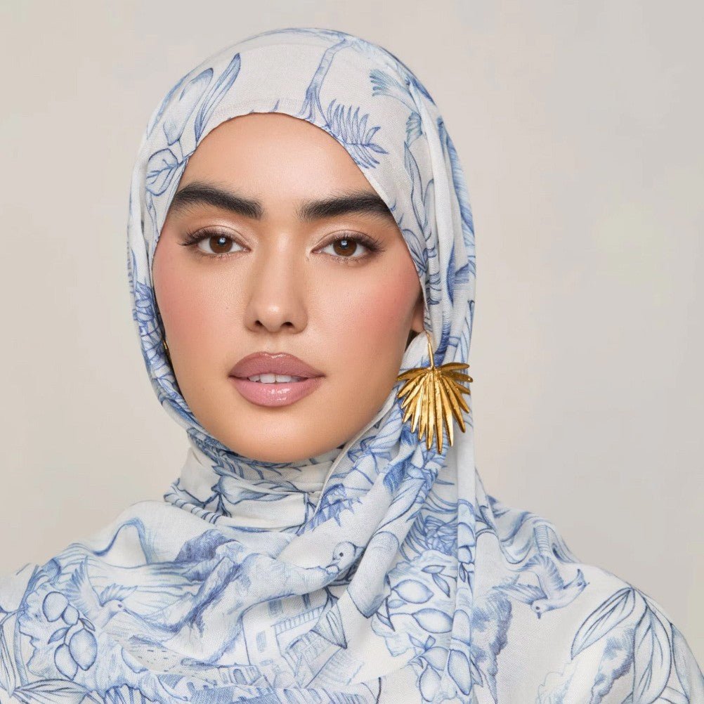 Versatile Watercolor Print Headscarf Soft Breathable Hijab (MH165) - Mariam's Collection