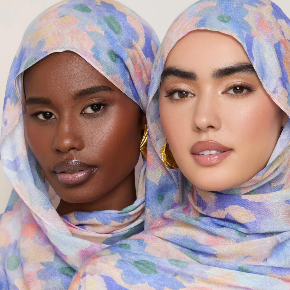 Vibrant Floral Print Scarf Hijab (MH159) - Mariam's Collection