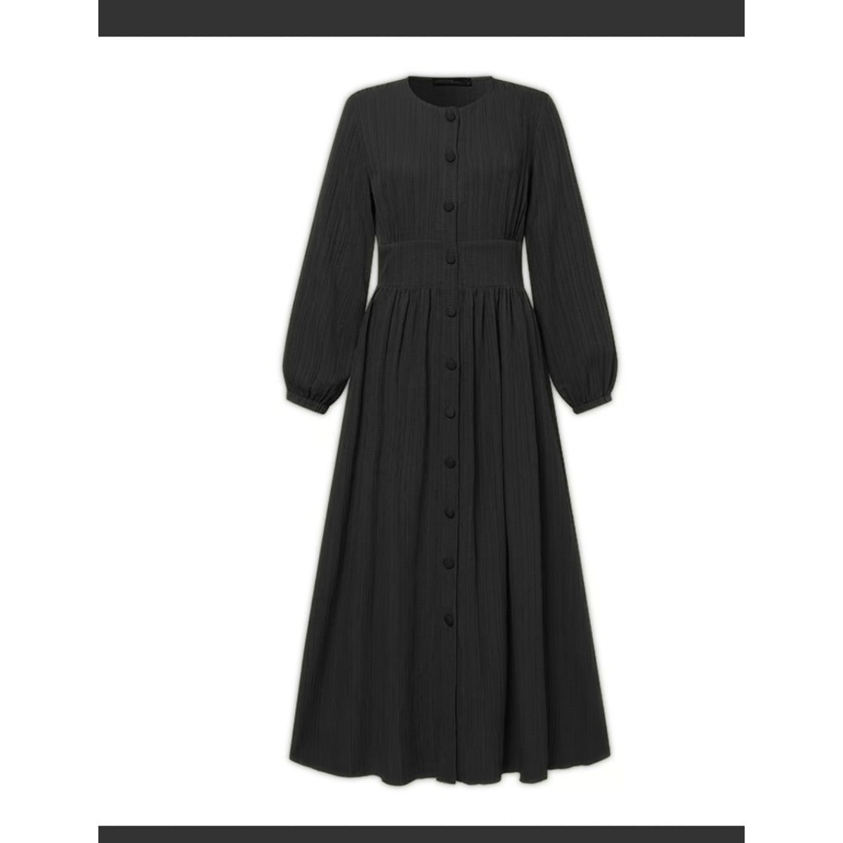 Vintage Button - Front Abaya Dress | Long Sleeve Modest Robe. (MA256) - Mariam's Collection