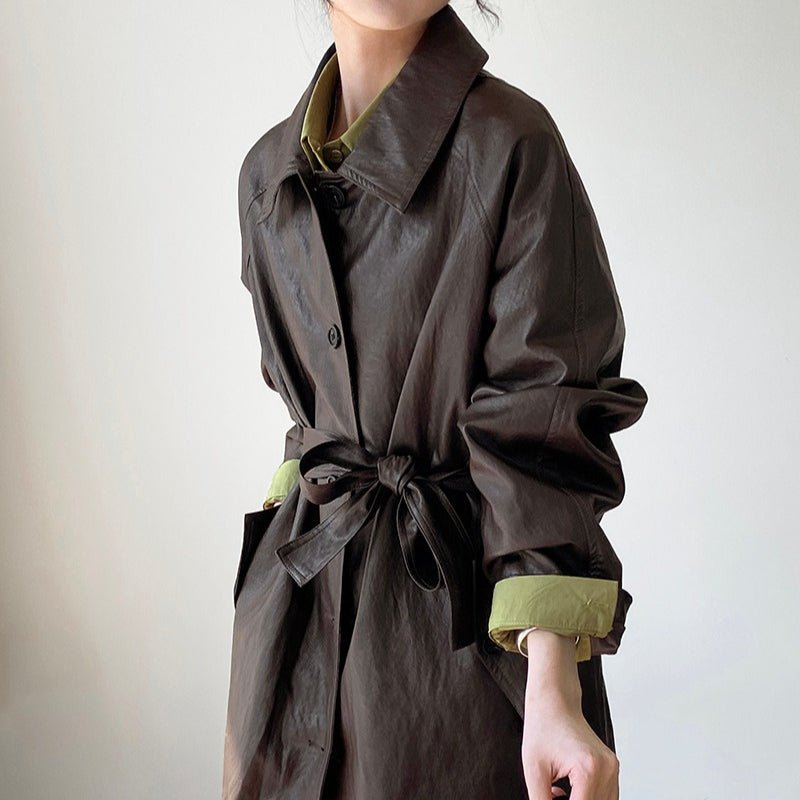 Vintage Faux Leather Jacket(MS149) - Mariam's Collection