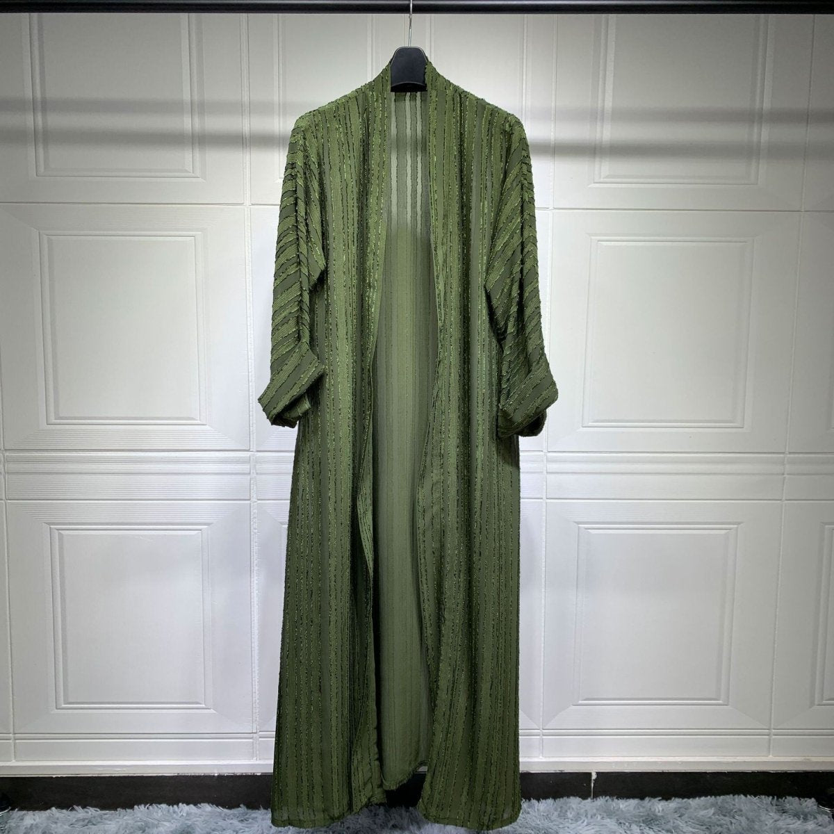 Vintage Knitted Cardigan Abaya | Modest Longline Open Front Jacket for Women(MOA217) - Mariam's Collection