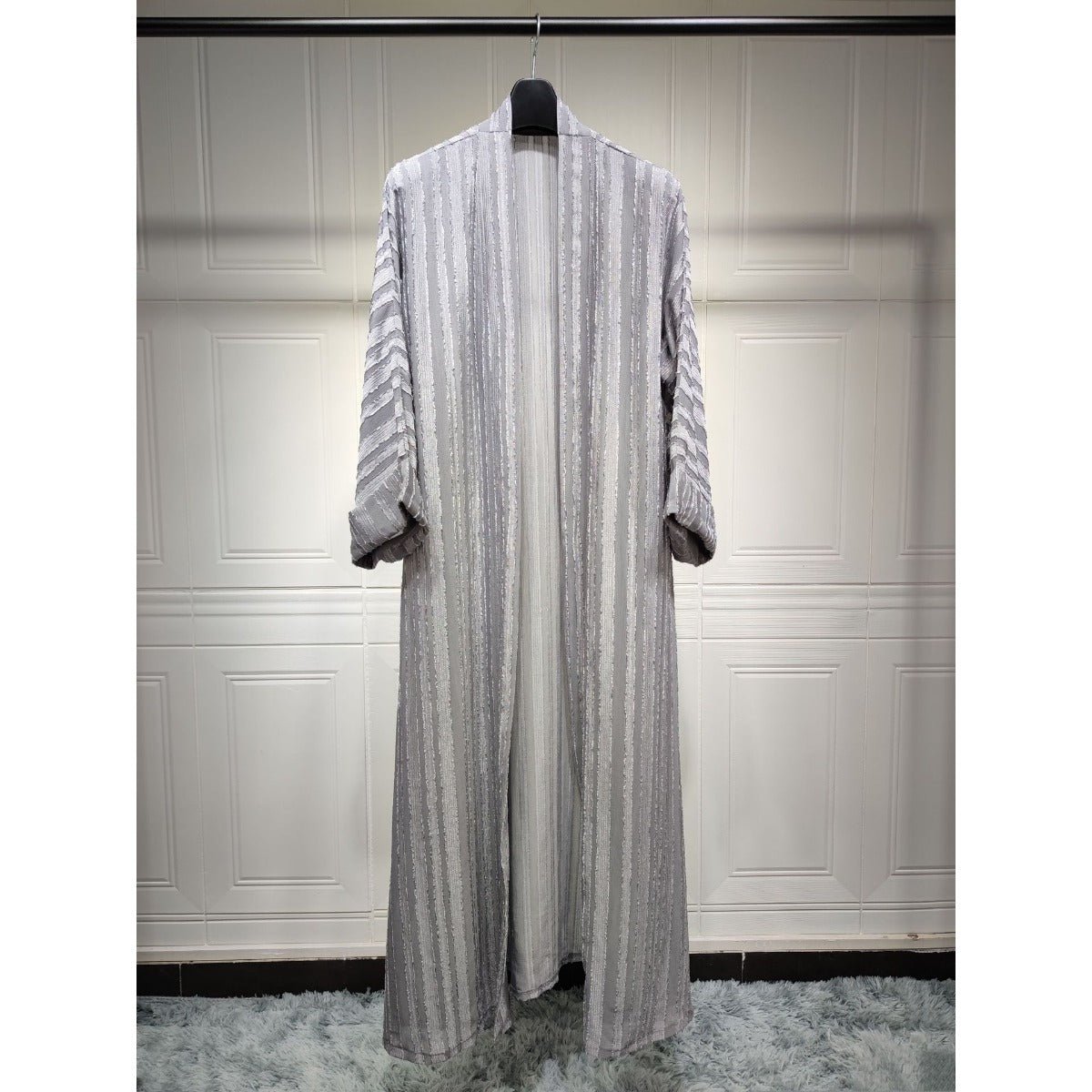 Vintage Knitted Cardigan Abaya | Modest Longline Open Front Jacket for Women(MOA217) - Mariam's Collection