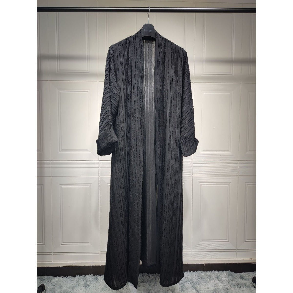 Vintage Knitted Cardigan Abaya | Modest Longline Open Front Jacket for Women(MOA217) - Mariam's Collection