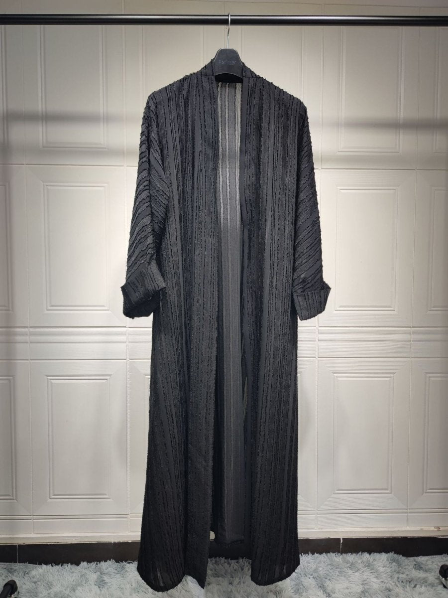 Vintage Knitted Cardigan Abaya | Modest Longline Open Front Jacket for Women(MOA217) - Mariam's Collection