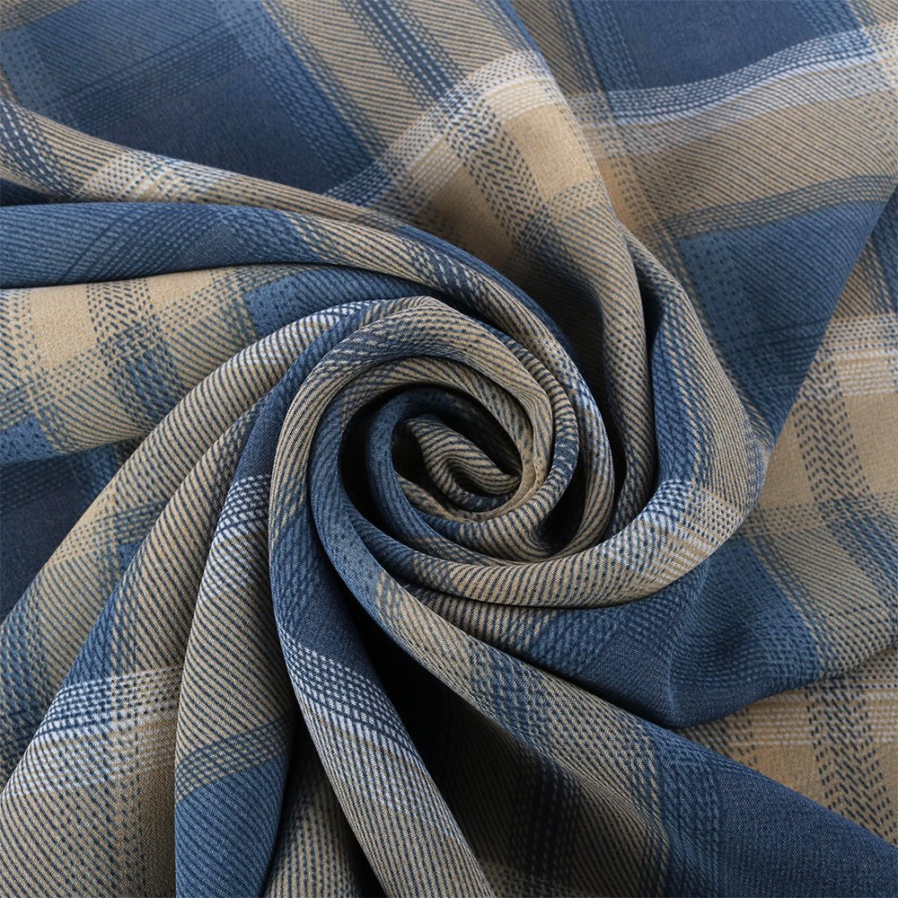 Vintage Tartan Plaid Lightweight Hijab Scarf(MH258) - Mariam's Collection