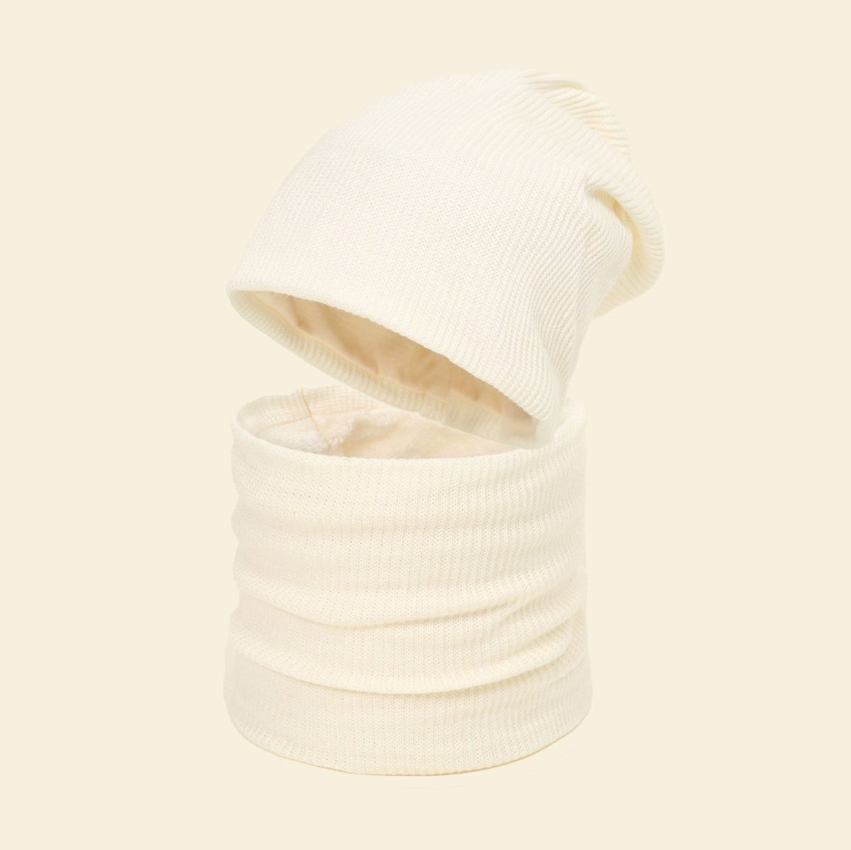 Warm Knit Beanie with Looped Scarf Set (MAC299) - Mariam's Collection