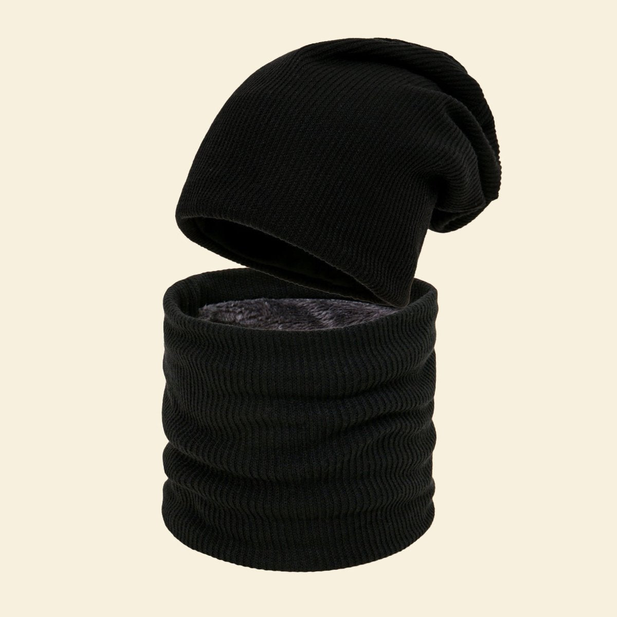 Warm Knit Beanie with Looped Scarf Set (MAC299) - Mariam's Collection