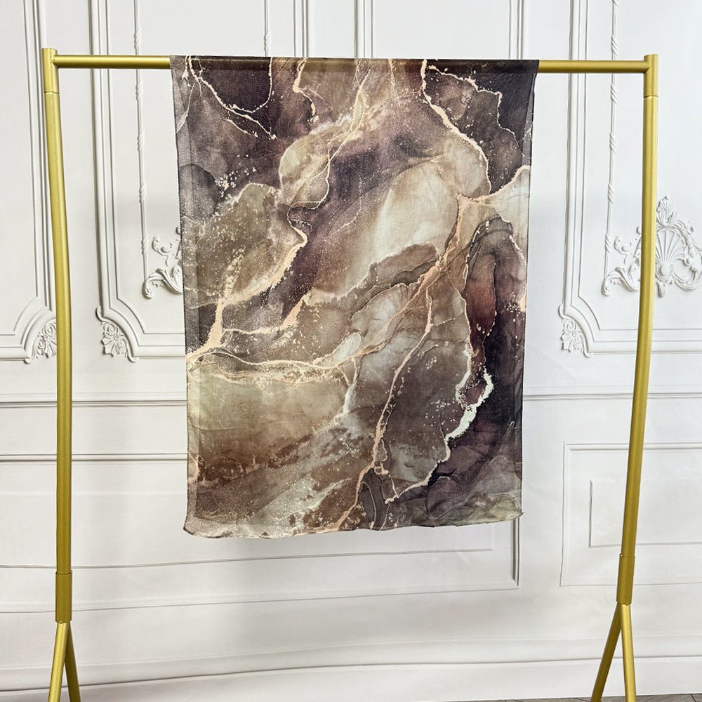 Watercolor Artistic Modal Hijab with Painted Floral Motifs (MH144) - Mariam's Collection