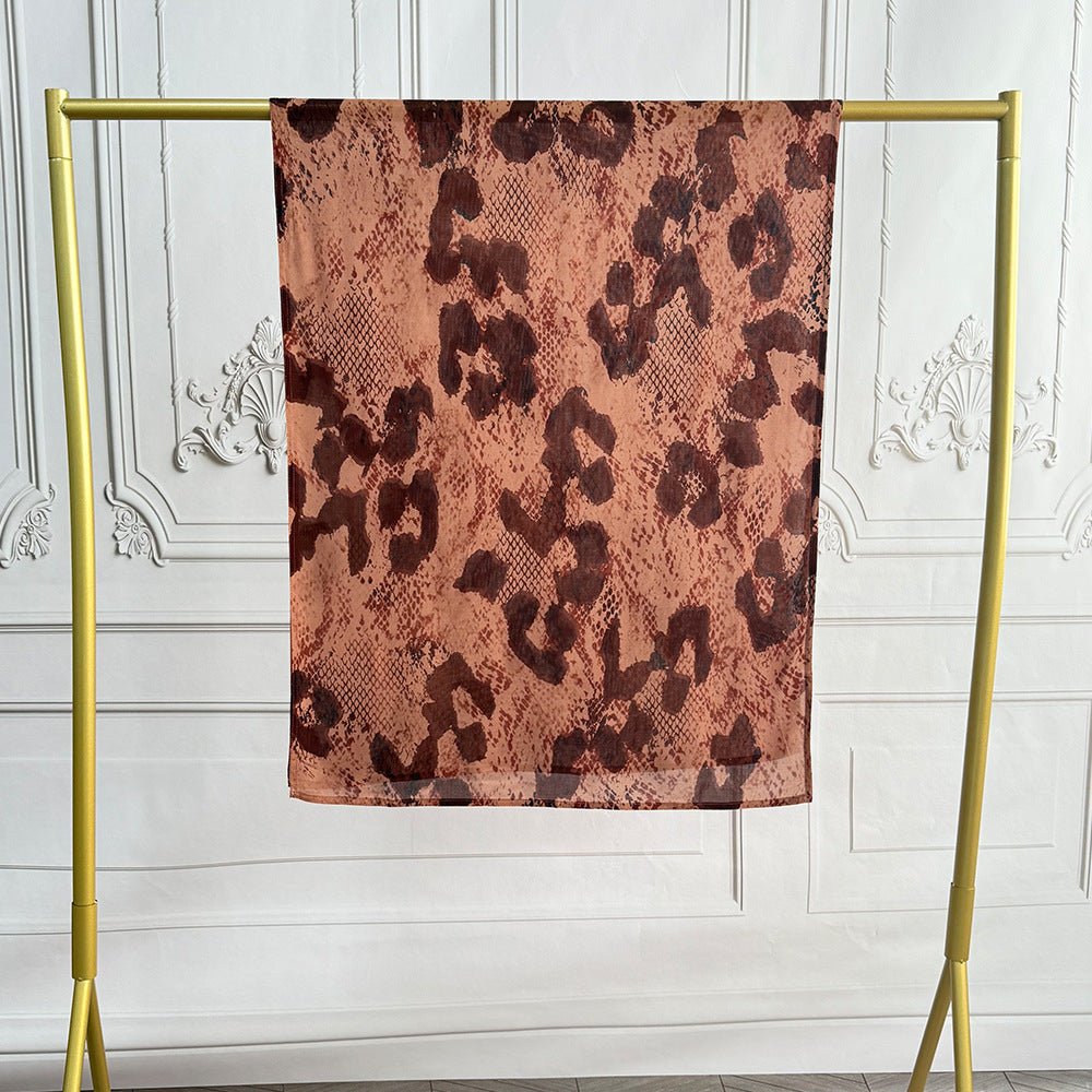 Watercolor Artistic Modal Hijab with Painted Floral Motifs (MH144) - Mariam's Collection