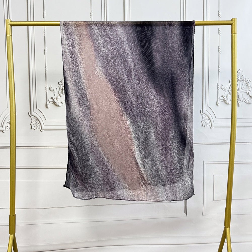 Watercolor Artistic Modal Hijab with Painted Floral Motifs (MH144) - Mariam's Collection