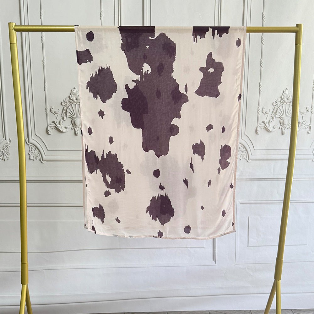 Watercolor Artistic Modal Hijab with Painted Floral Motifs (MH144) - Mariam's Collection