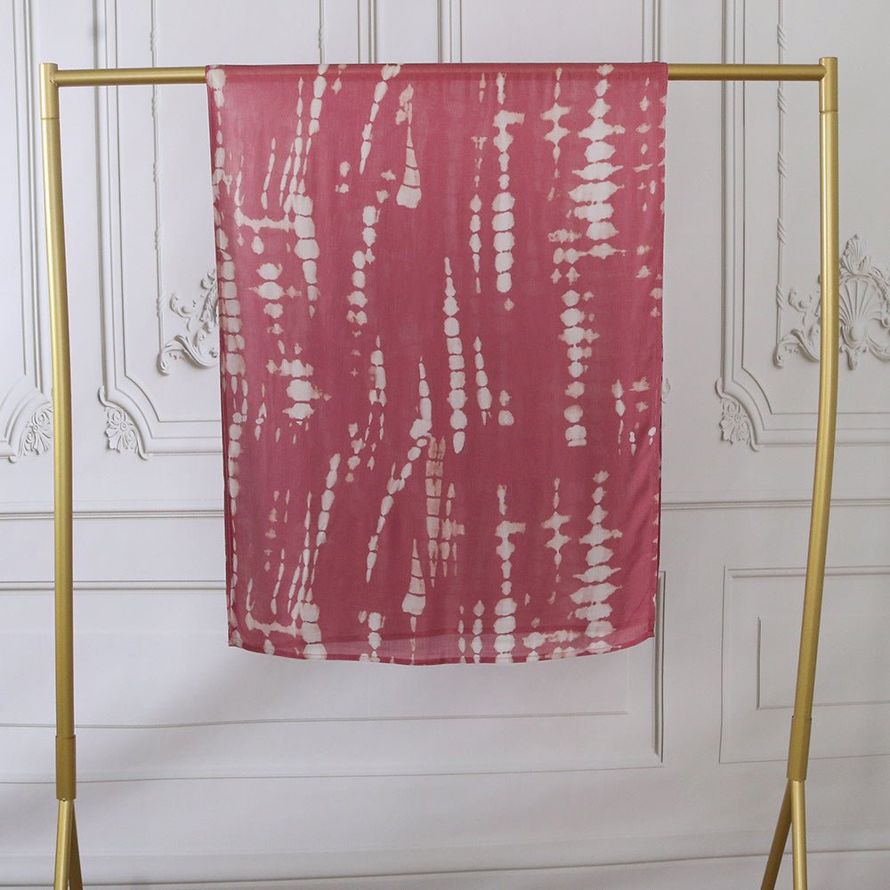 Watercolor Artistic Modal Hijab with Painted Floral Motifs (MH144) - Mariam's Collection