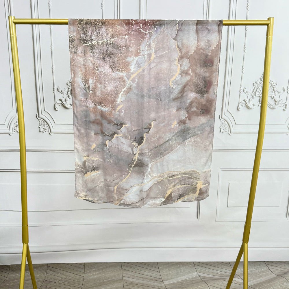 Watercolor Artistic Modal Hijab with Painted Floral Motifs (MH144) - Mariam's Collection