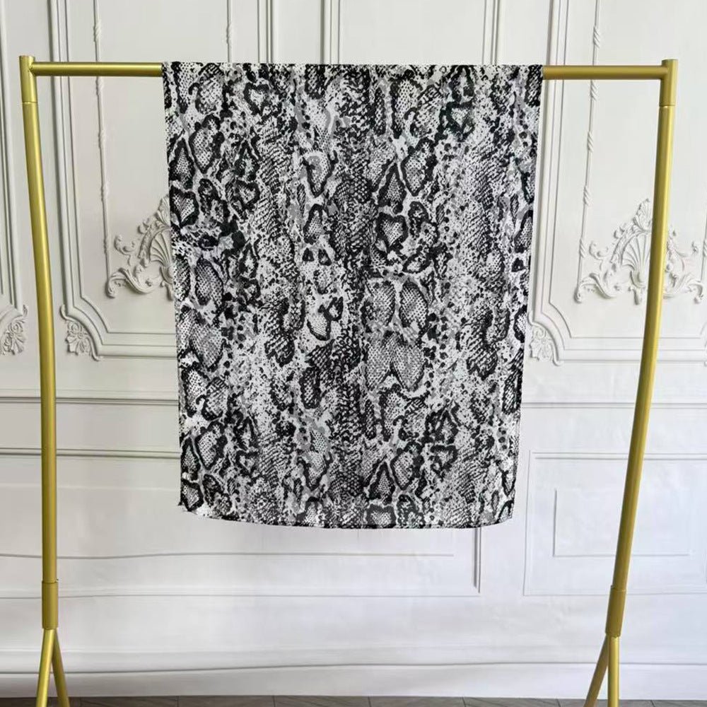 Watercolor Artistic Modal Hijab with Painted Floral Motifs (MH144) - Mariam's Collection