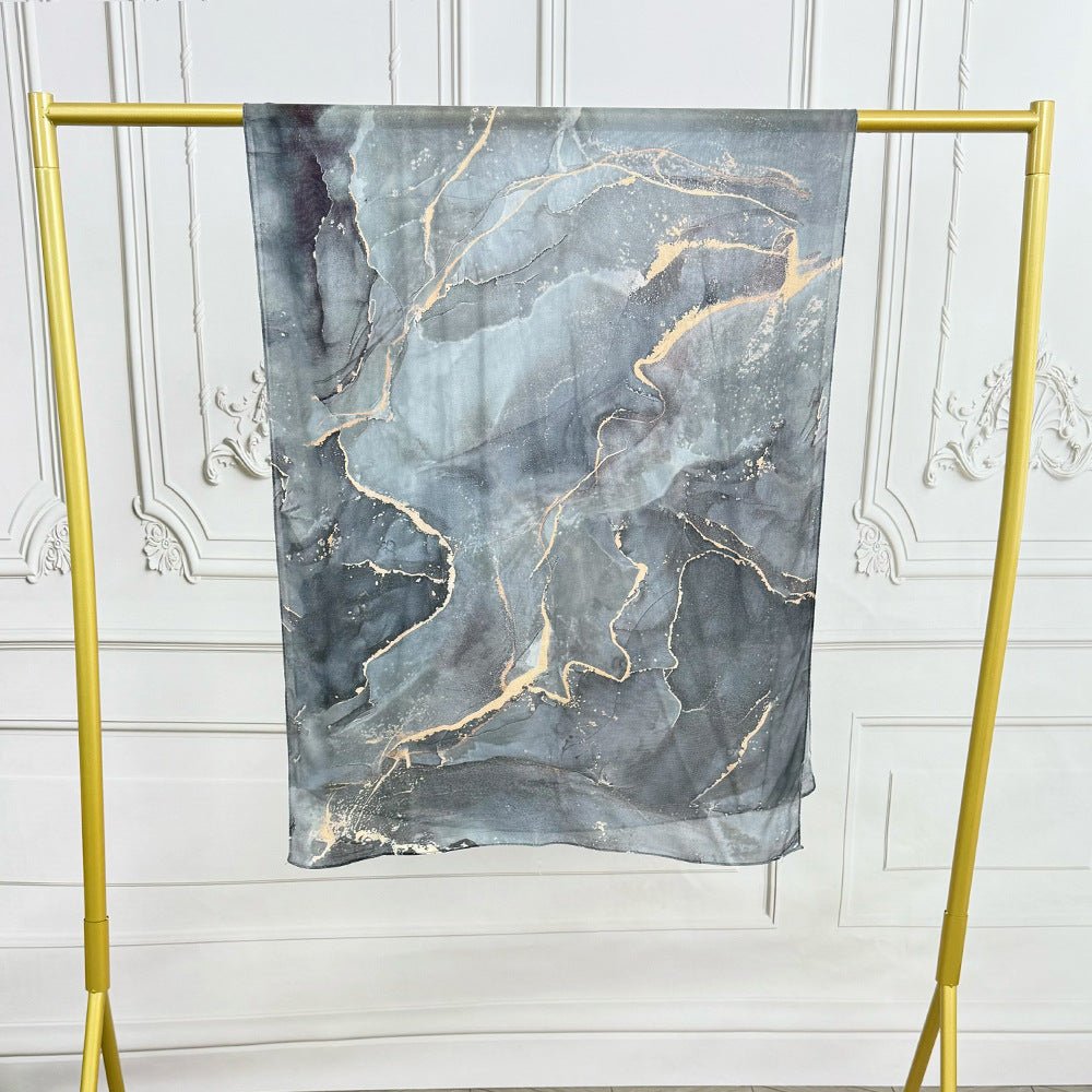 Watercolor Artistic Modal Hijab with Painted Floral Motifs (MH144) - Mariam's Collection