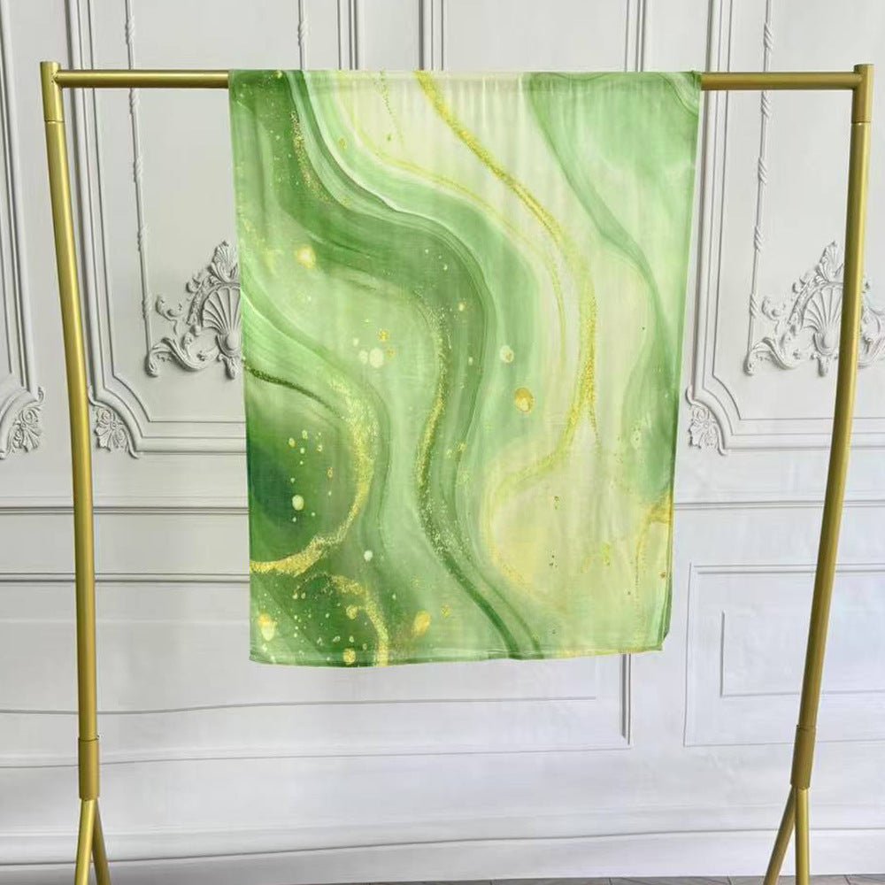 Watercolor Artistic Modal Hijab with Painted Floral Motifs (MH144) - Mariam's Collection