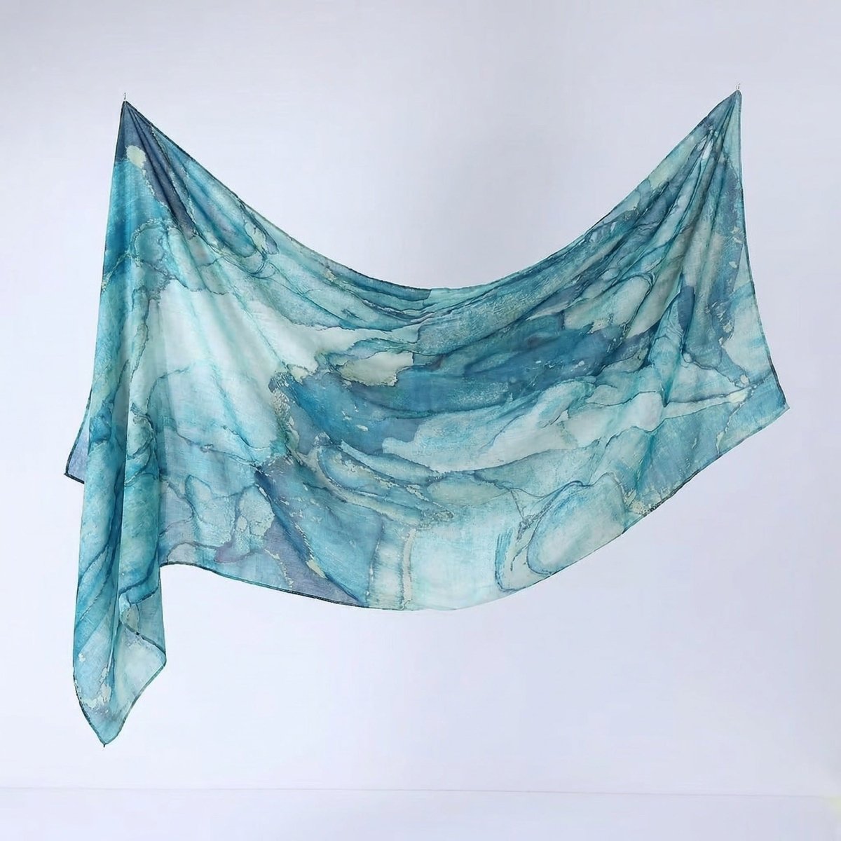 Oversized hijab shawl in vibrant multicolour watercolour print