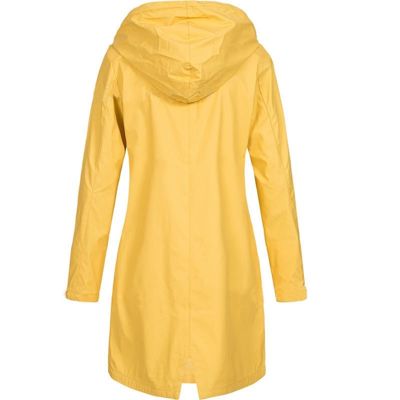 Waterproof Longline Windbreaker Hooded Jacket Coat(MS247) - Mariam's Collection