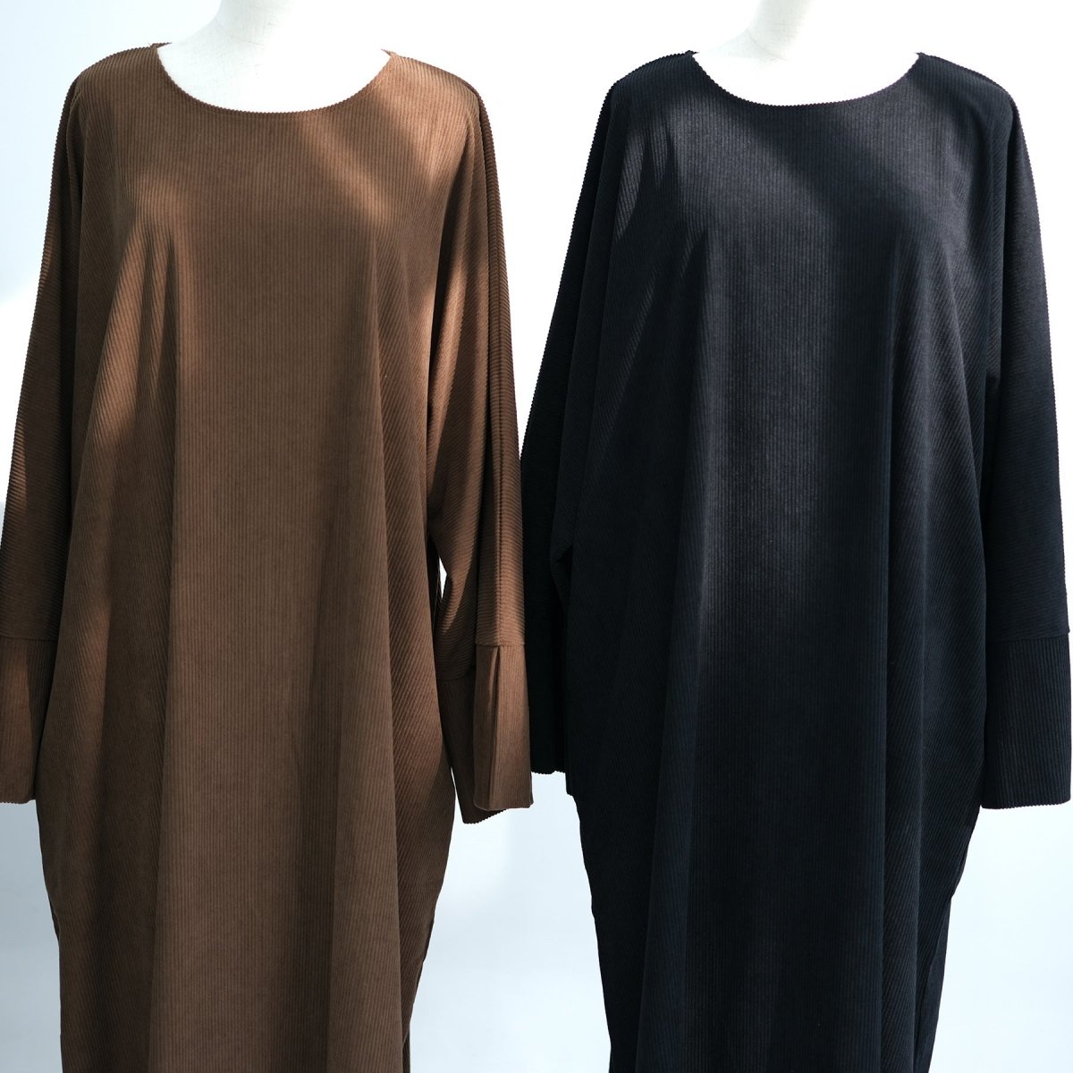Wide Sleeve Corduroy Abaya (MA045) - Mariam's Collection