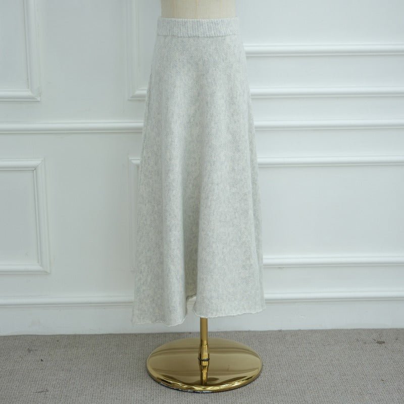 Winter Stretch Knit Three - Piece Set | Cardigan Vest & Skirt Ensemble(MS122) - Mariam's Collection