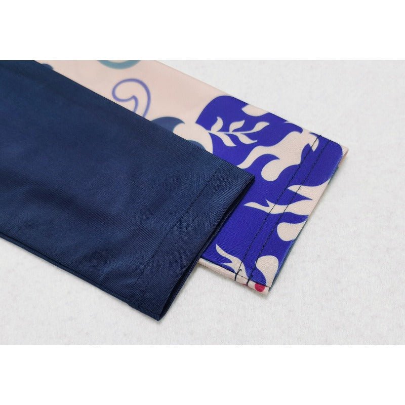 Women's 3 - Piece Printed Splicing Modest Burkini Set, Including Top, Bottoms And Covering, Suitable For Swimming Pool, Beach, Surfing And Sun Protection. (MB018) - Mariam's Collection