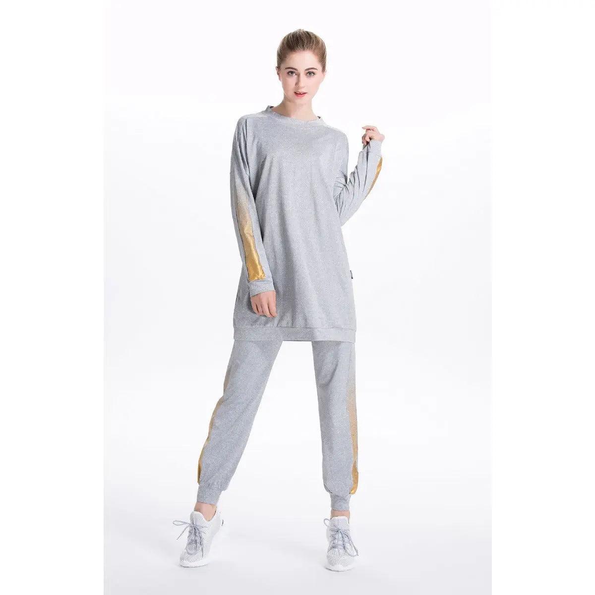 Women's Casual Two Piece Sweatsuit Set - Long Sleeve Crewneck and Joggers MB008 - Mariam's Collection