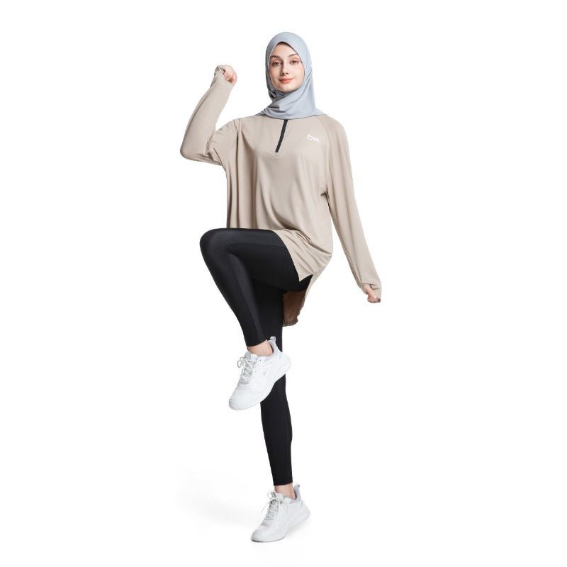 Women's Quick Dry Half Zip Running Top(MS115) - Mariam's Collection