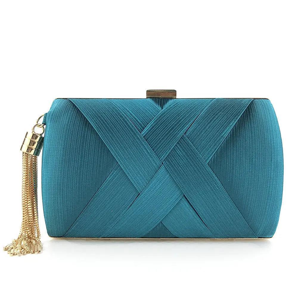 Women's Silk Evening Bag with Elegant Tassel Pendant - MAC032 Mariam's - Mariam's Collection