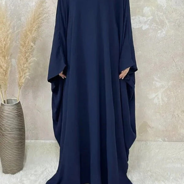 Modest Batwing Sleeve  Loose Solid Color Maxi Abaya(MA172)