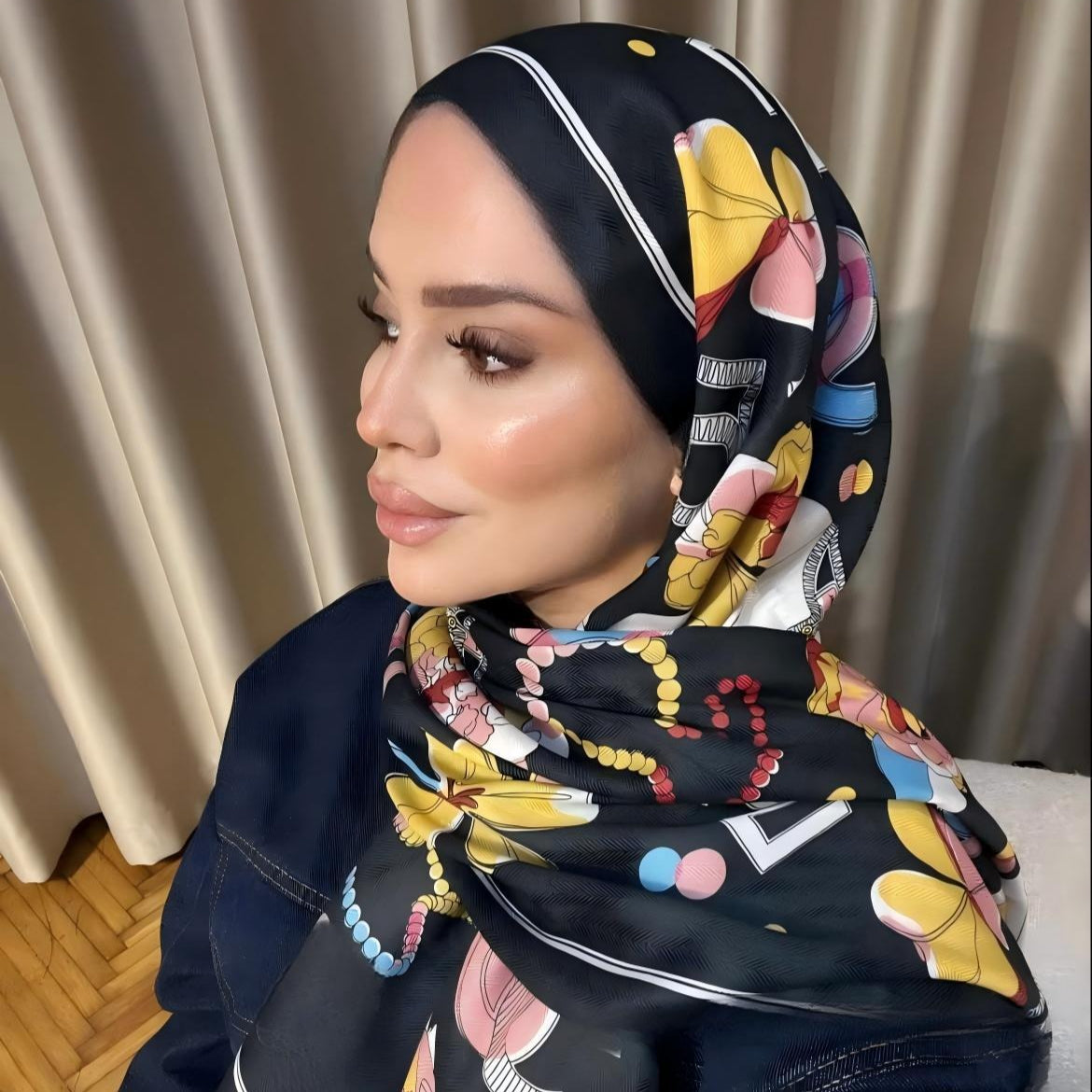 Twill Cotton Printed Scarf(MH215)