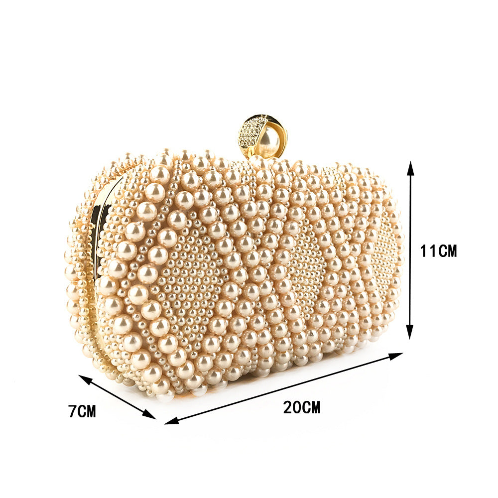 Hand-Beaded Pearl Evening Elegance Handbag (MAC286)