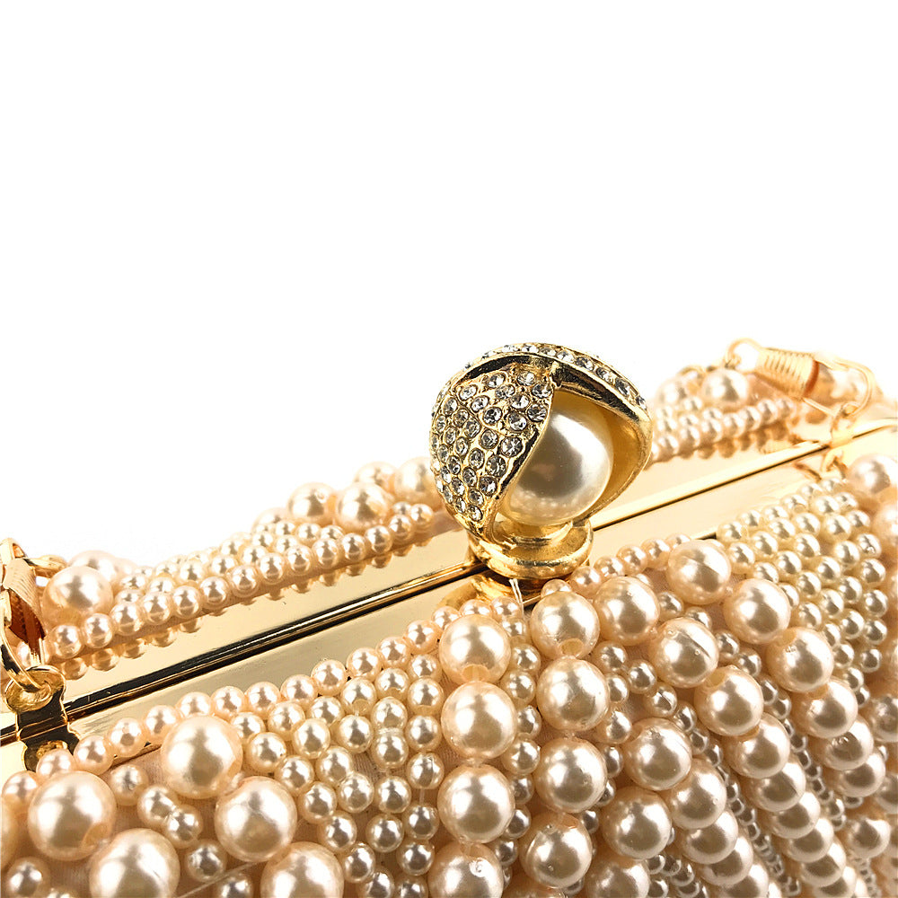 Hand-Beaded Pearl Evening Elegance Handbag (MAC286)