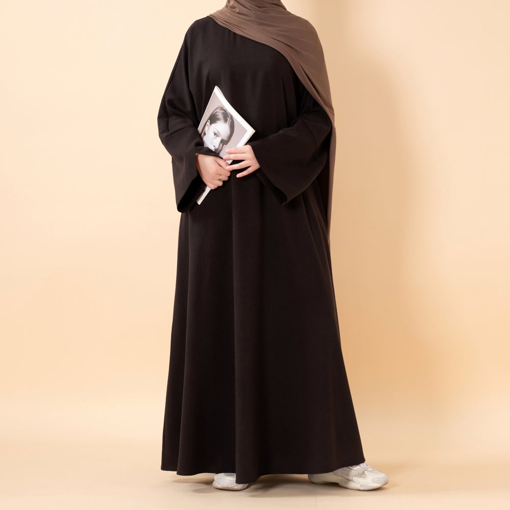 Premium Linen Effect Pullover Abaya with Pockets (MA341)