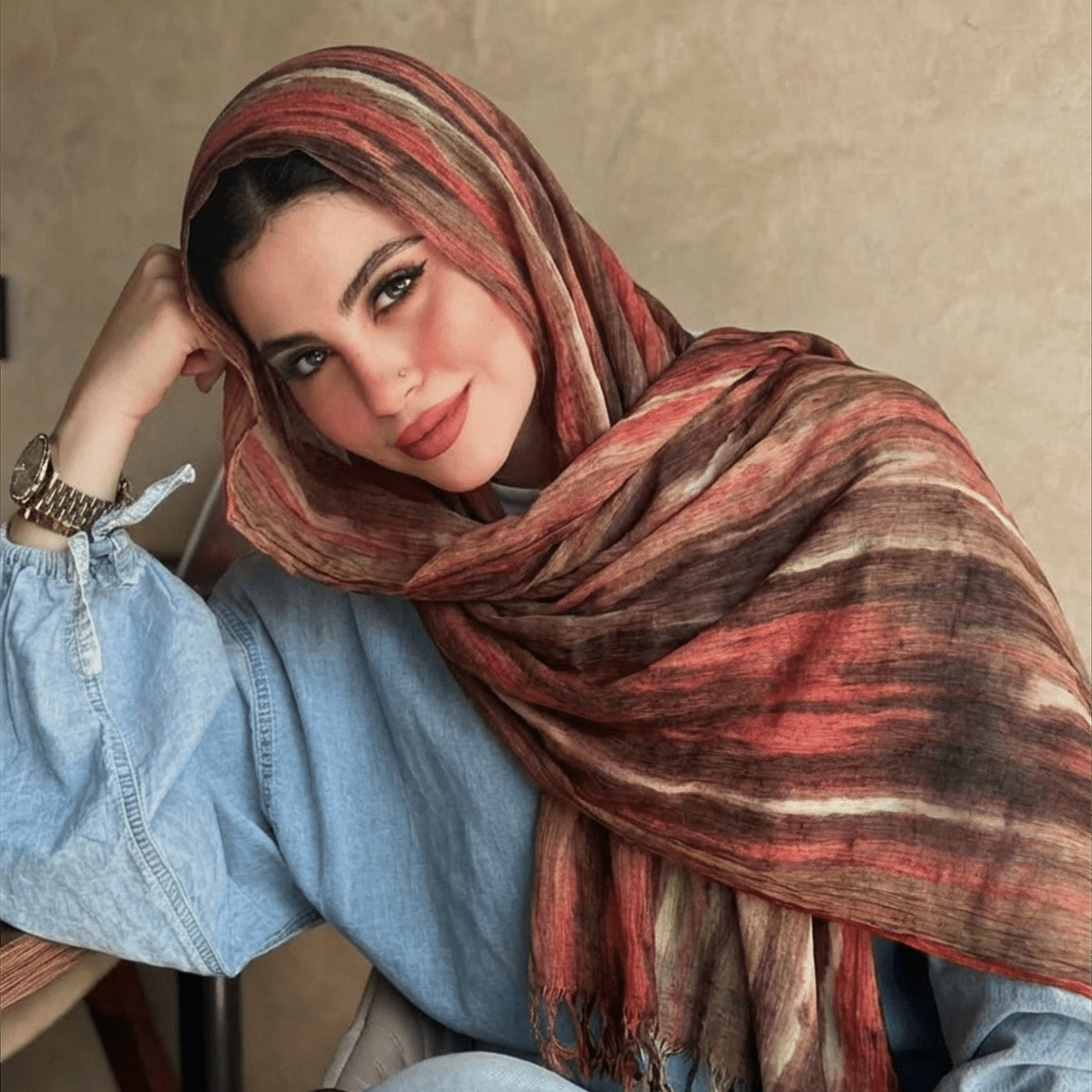 Rayon Gradient Tie-Dye Scarf(MH216)