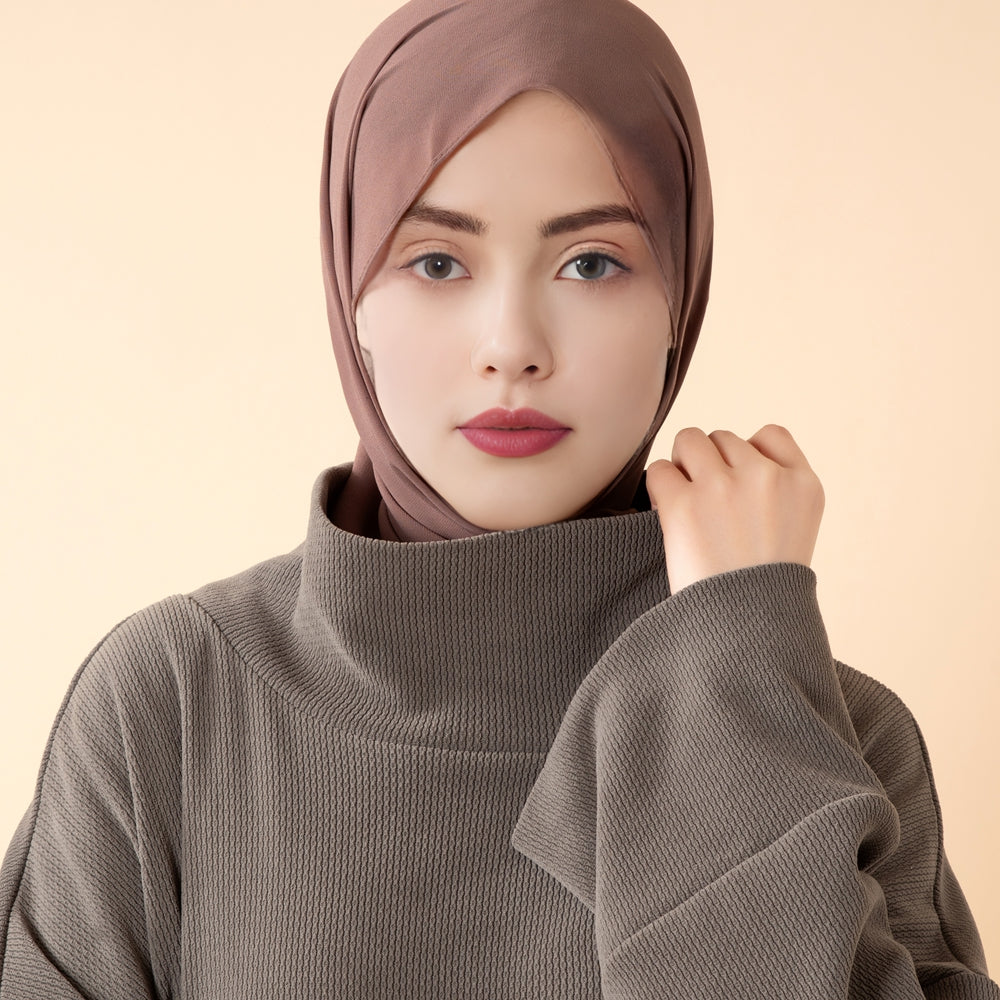 Relaxed Turtleneck Abaya with Pockets(MA383)