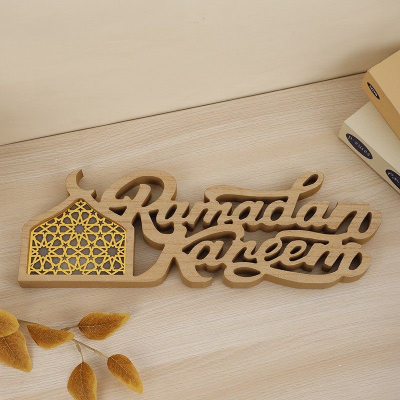 Ramadan Mubarak LED Moon Decor Crescent Craft Ornament (MAC393)
