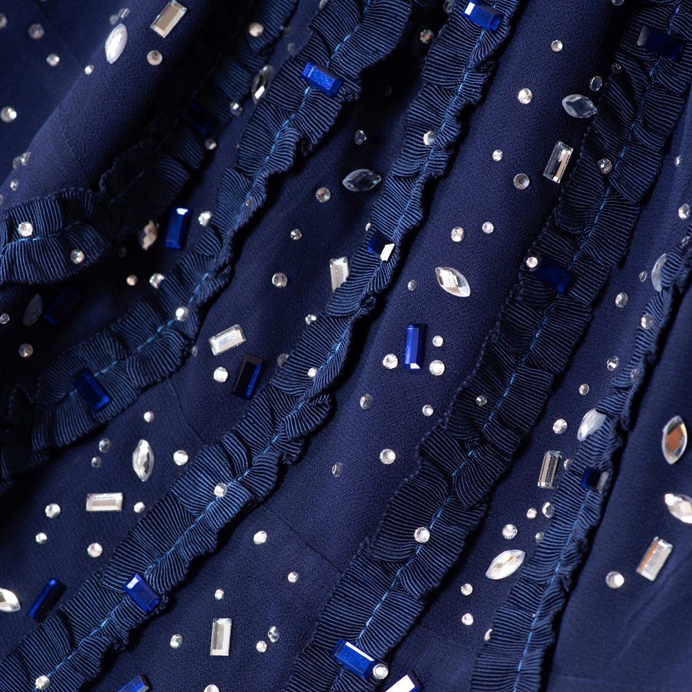 Crystal Hand-Embellished Chiffon Evening Abaya(MA356)