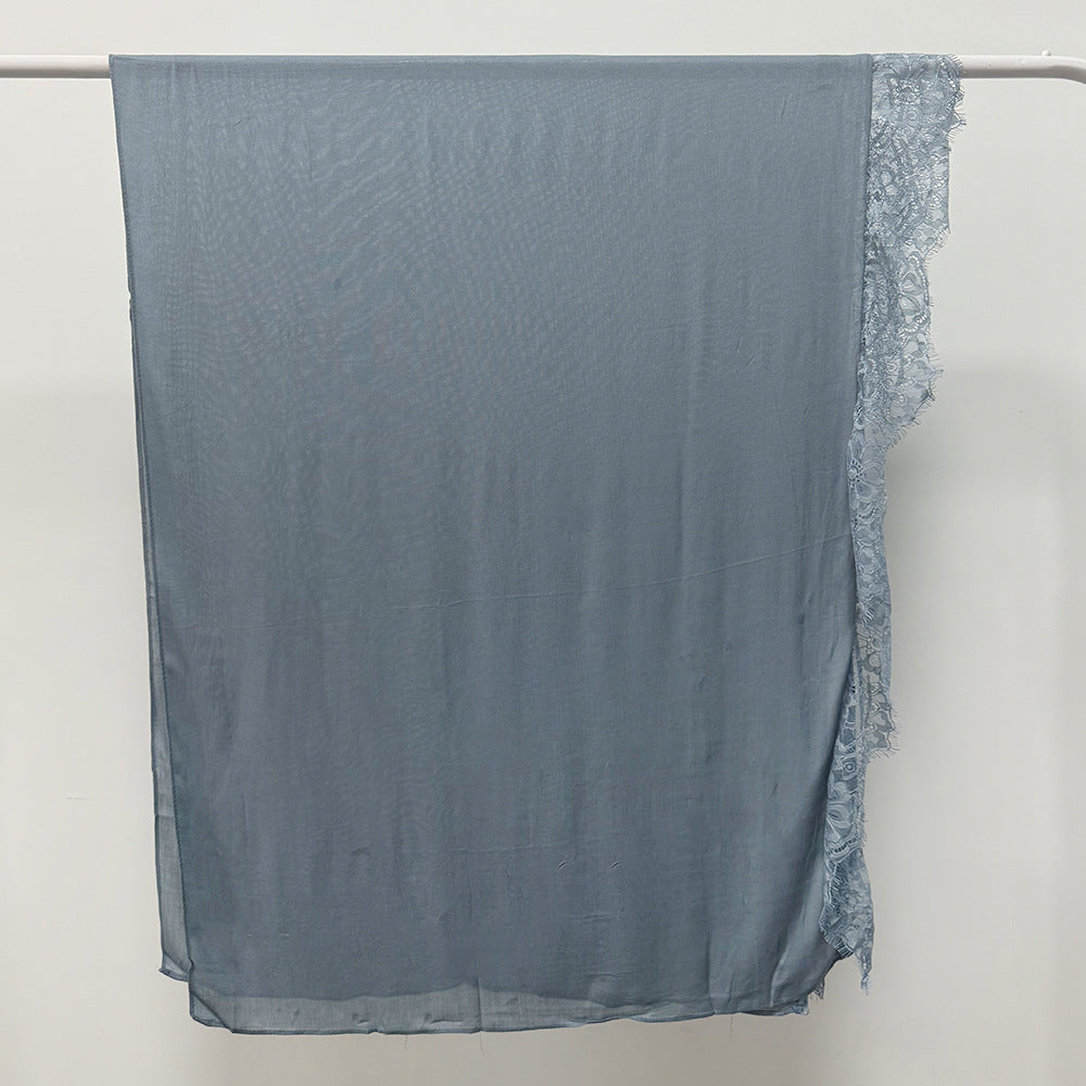 Lace Trim Rayon Hijab Scarf(MH211)