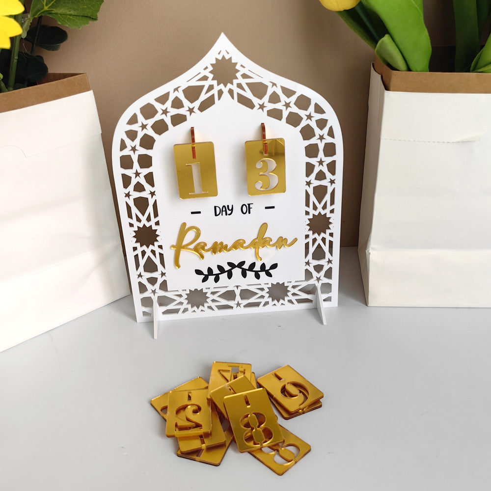 Festive Home Craft Ornament Ramadan Countdown Acrylic Tabletop Decor (MAC403)
