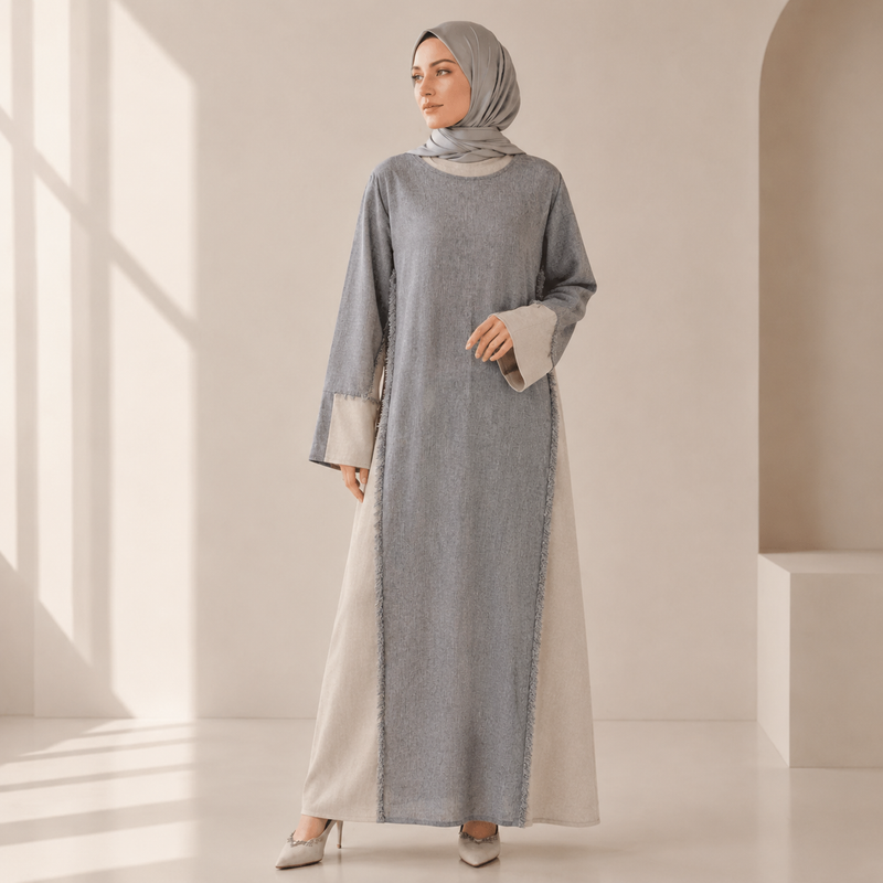 Archive Piece Two-Tone Frayed Patchwork Tunic - MP046 (Size M Only)