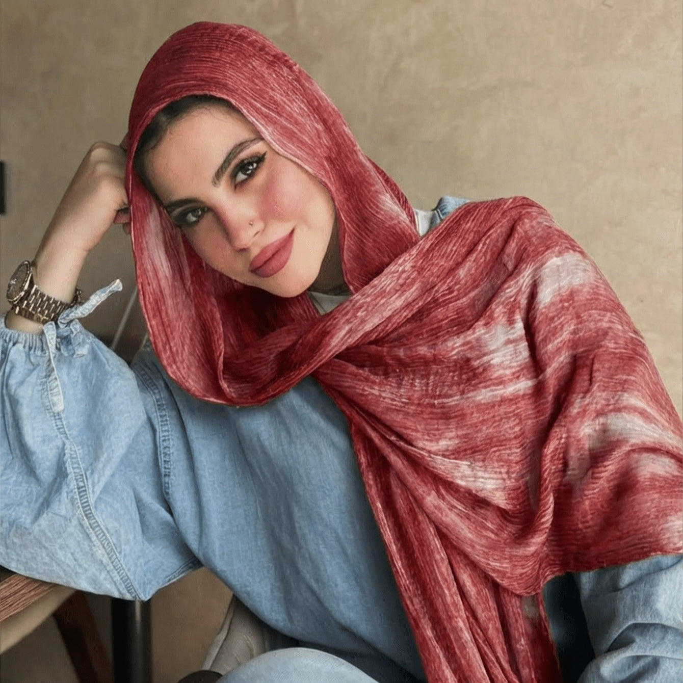 Rayon Gradient Tie-Dye Scarf(MH216)