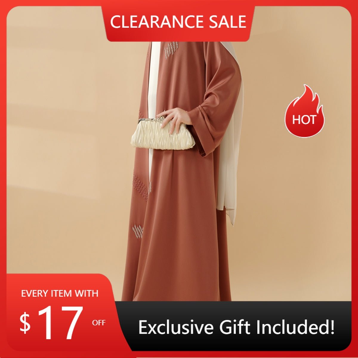 3D Embroidery Abaya With Geometric Beads. 3D Embroidered Open Abaya (MOA085) - Mariam's Collection