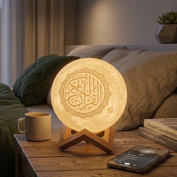 Quran Moon Lamp Bluetooth Speaker – 16-Colour RGB Moon Lamp
