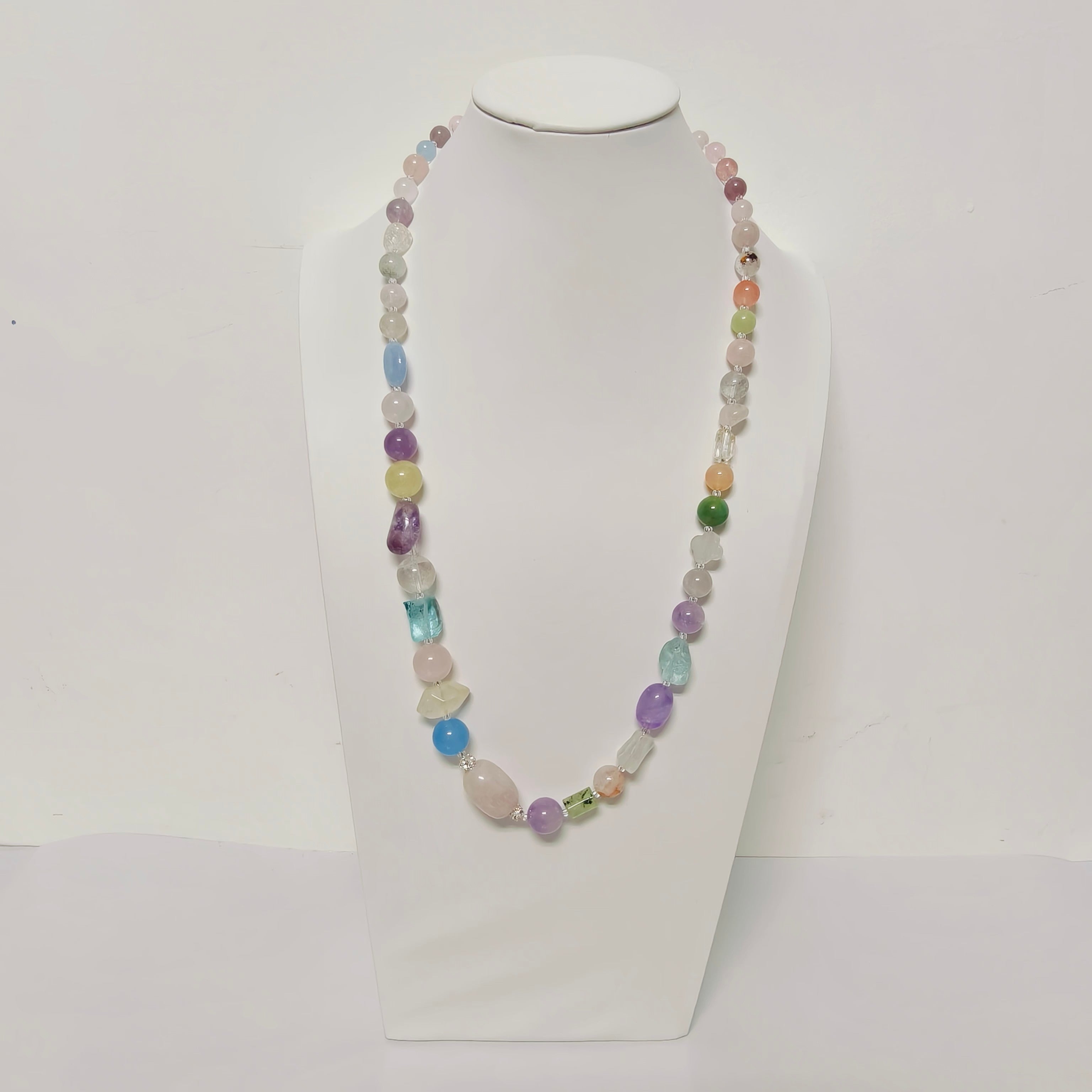 Handmade Premium Crystal Necklace |  Artisan Woven Jewelry with Alloy Accents  | Elegant Sparkling Statement Necklace for Women (MAC345)