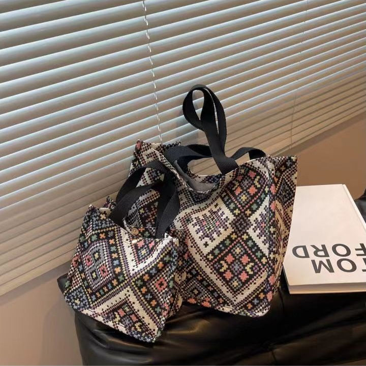 Boho Chic Canvas Tote - Spacious Convertible Bag for Campus & Commute (MAC261)