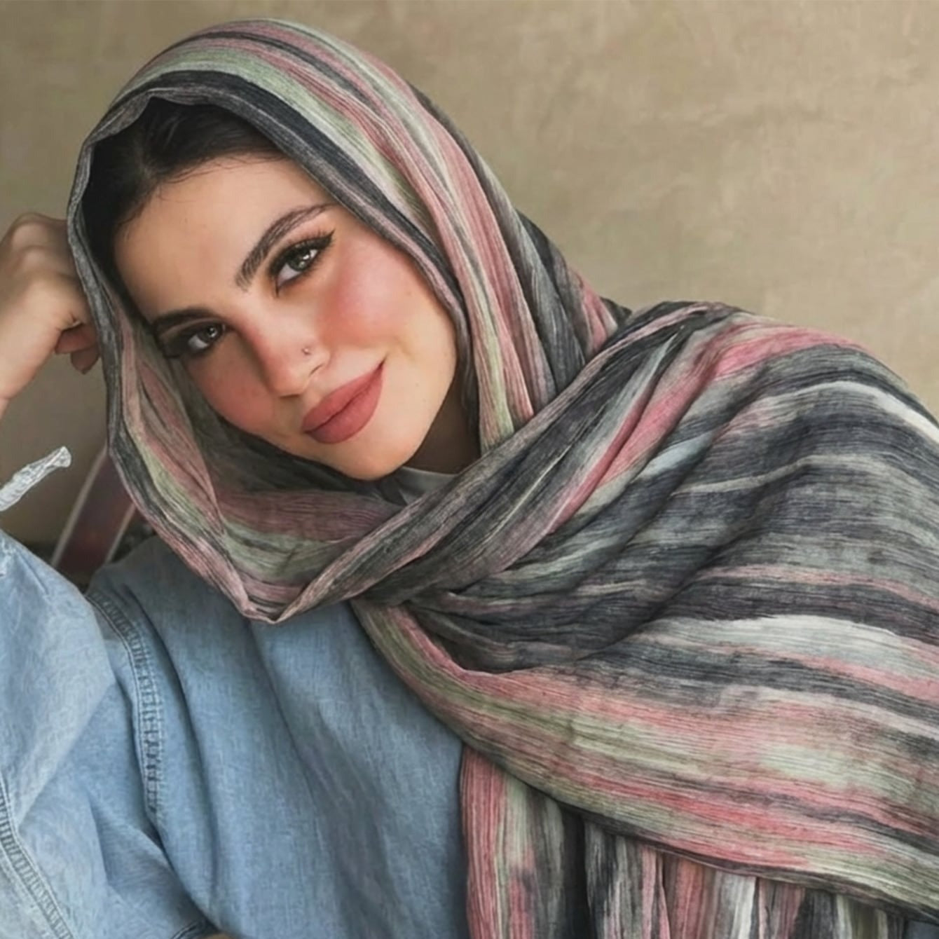 Rayon Gradient Tie-Dye Scarf(MH216)