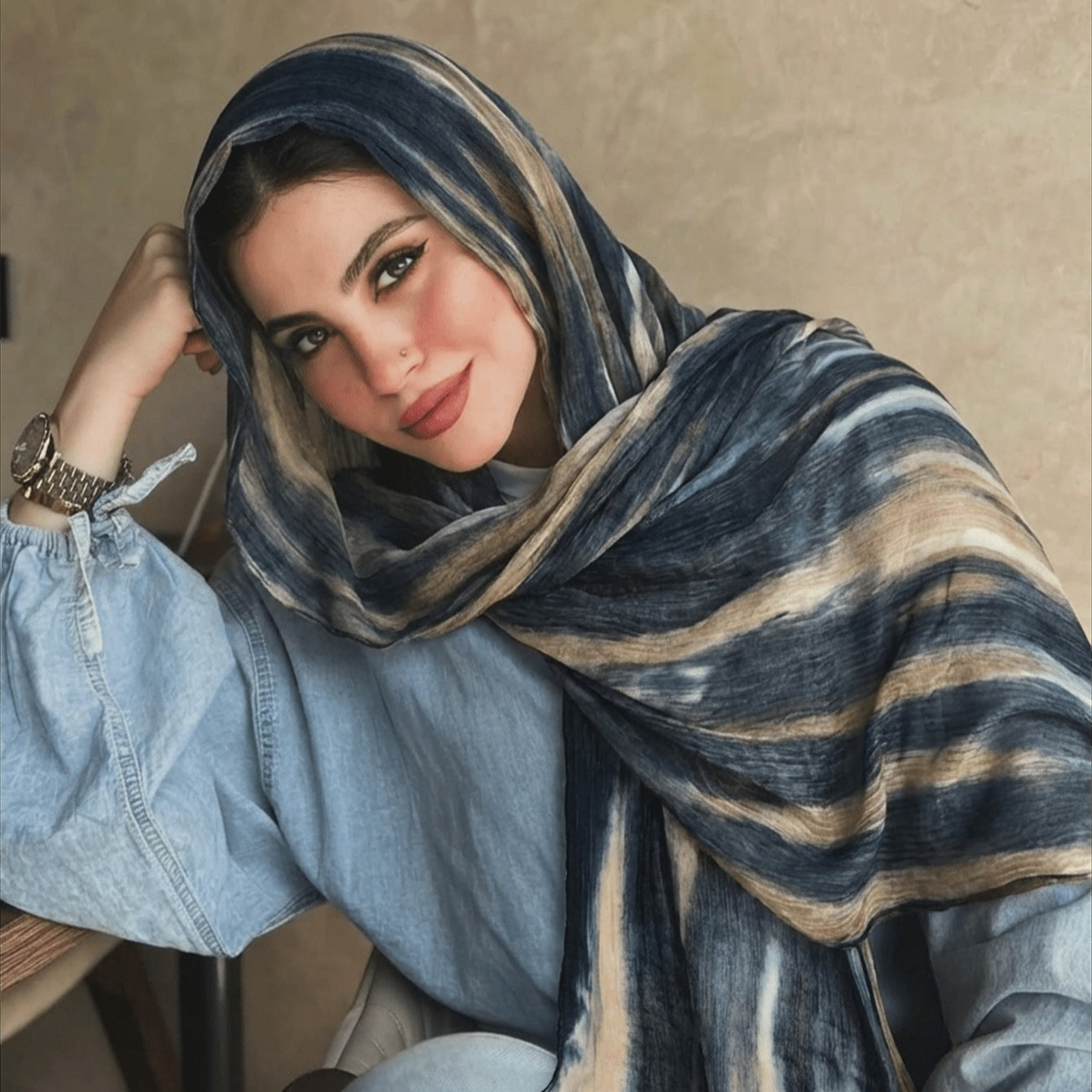 Rayon Gradient Tie-Dye Scarf(MH216)