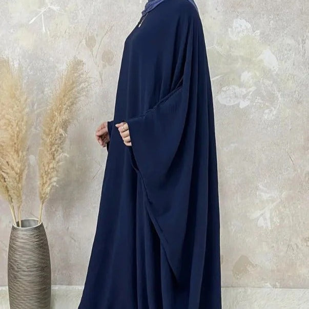 Modest Batwing Sleeve  Loose Solid Color Maxi Abaya(MA172)