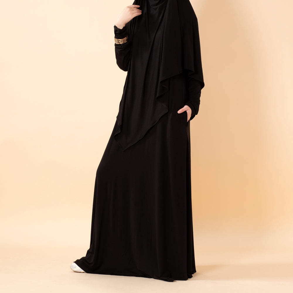 Serenity Veil Set | Premium Lenzing™ Modal Khimar & Dress Two-Piece Set (MK026)